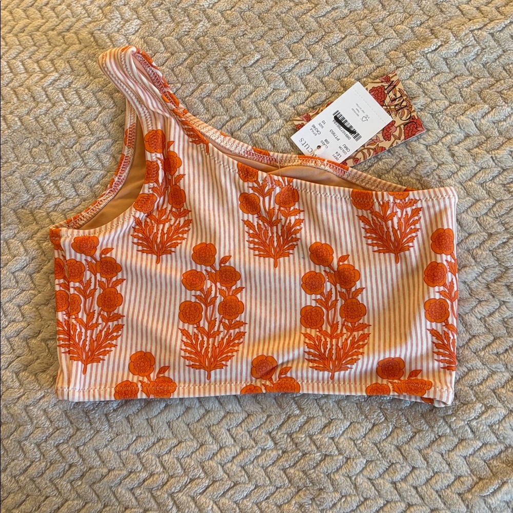 J Crew x Sz Blockprint One Shoulder Girls Bikini Top Size 10‎